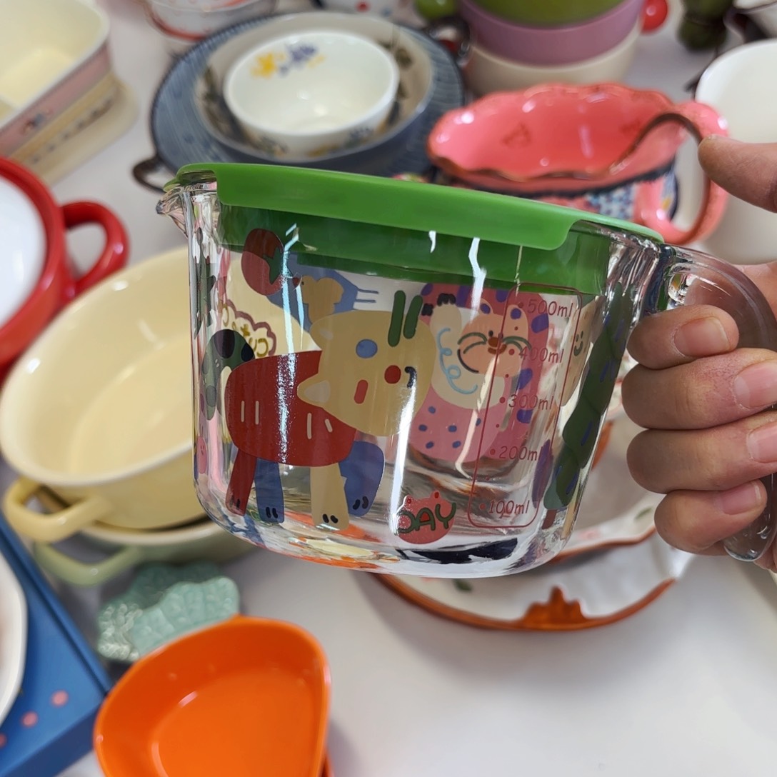 白瓷单手柄500ml容量杯