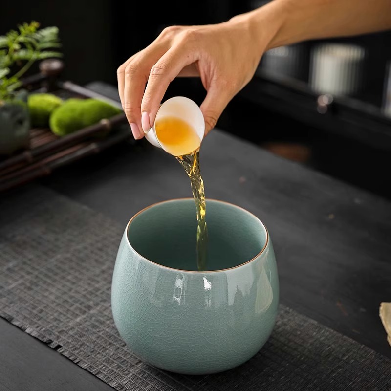 茶洗缸陶瓷茶渣缸茶叶废水缸大号桌面倒茶水盅洗茶具盆茶钵