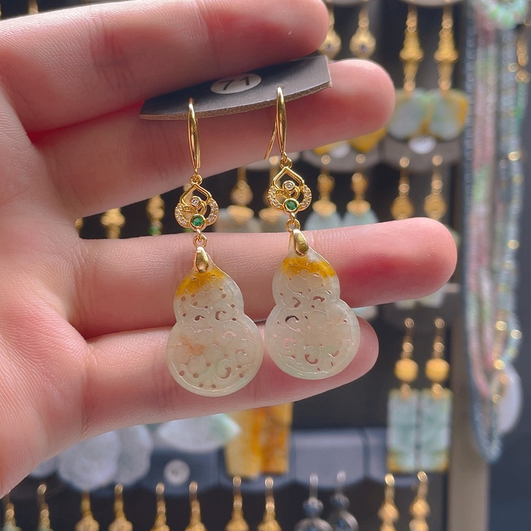 翡翠未镶嵌耳饰翡翠