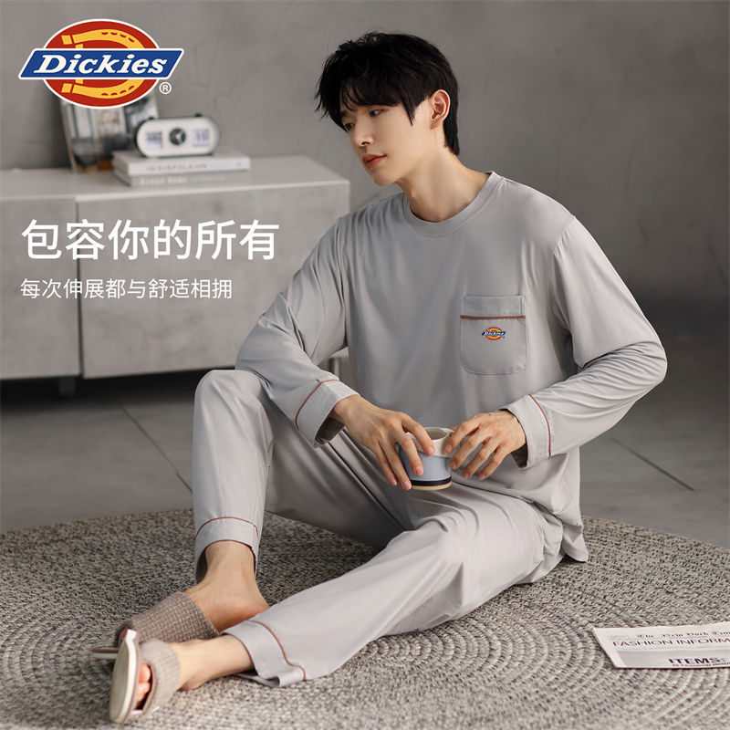 【柔软亲肤】Dickies家居服2025秋冬新款简约棉质可外穿套装睡衣男