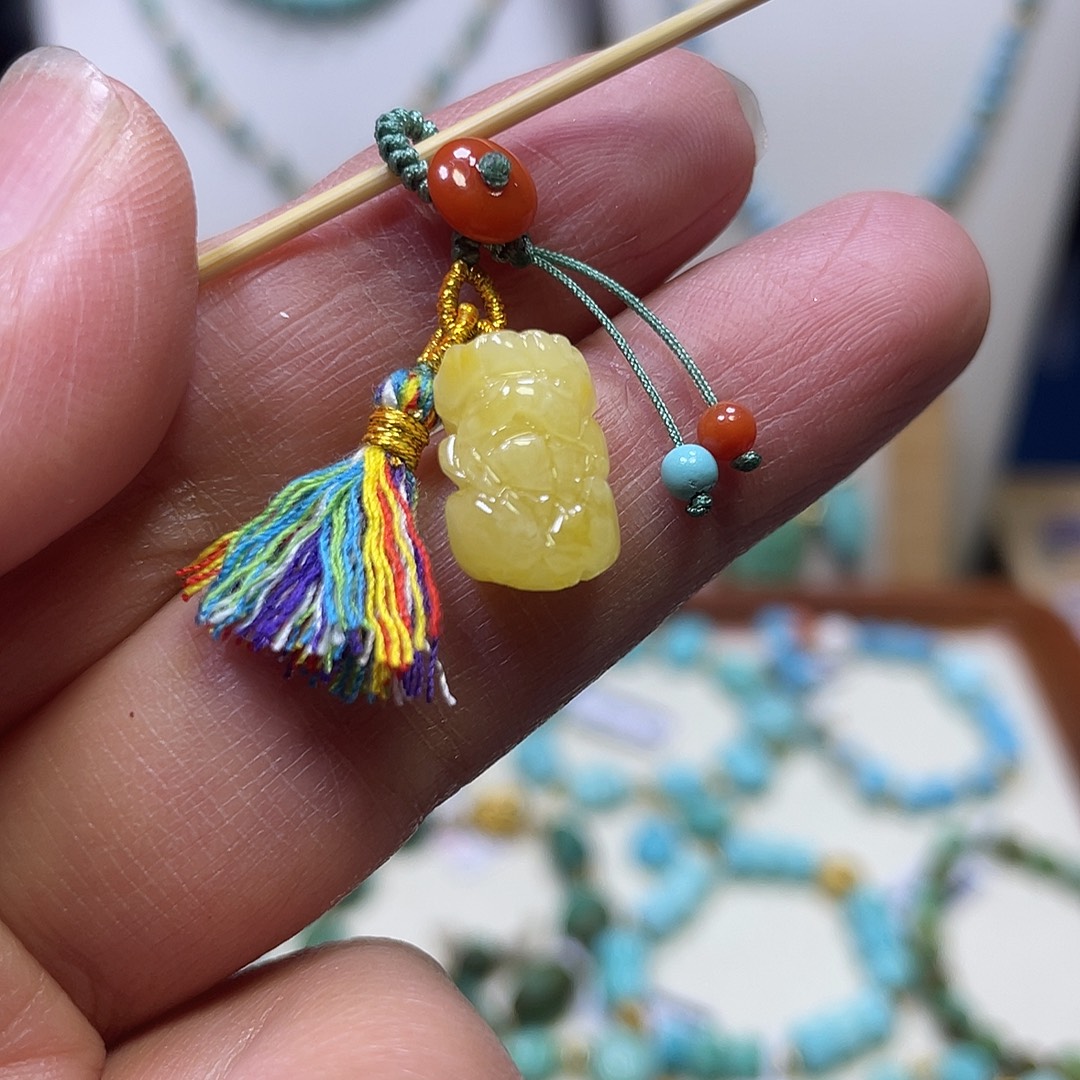 琥珀银S925镀金镶嵌裸石滴流