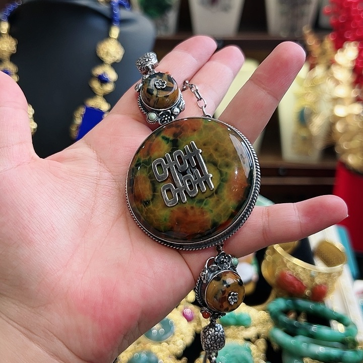 玛瑙手链银S925镶嵌古风