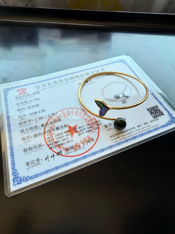 115天然黑色珍珠手链