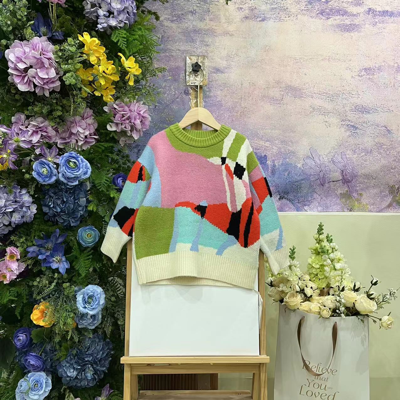 182F草绿毛衣8056