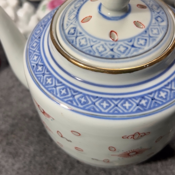 杯虎*来景德镇陶瓷青花玲珑的