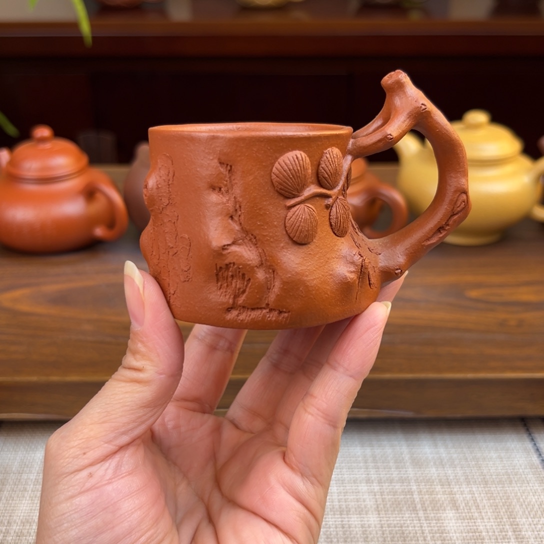 宁***远紫砂茶壶朱泥树桩70cc