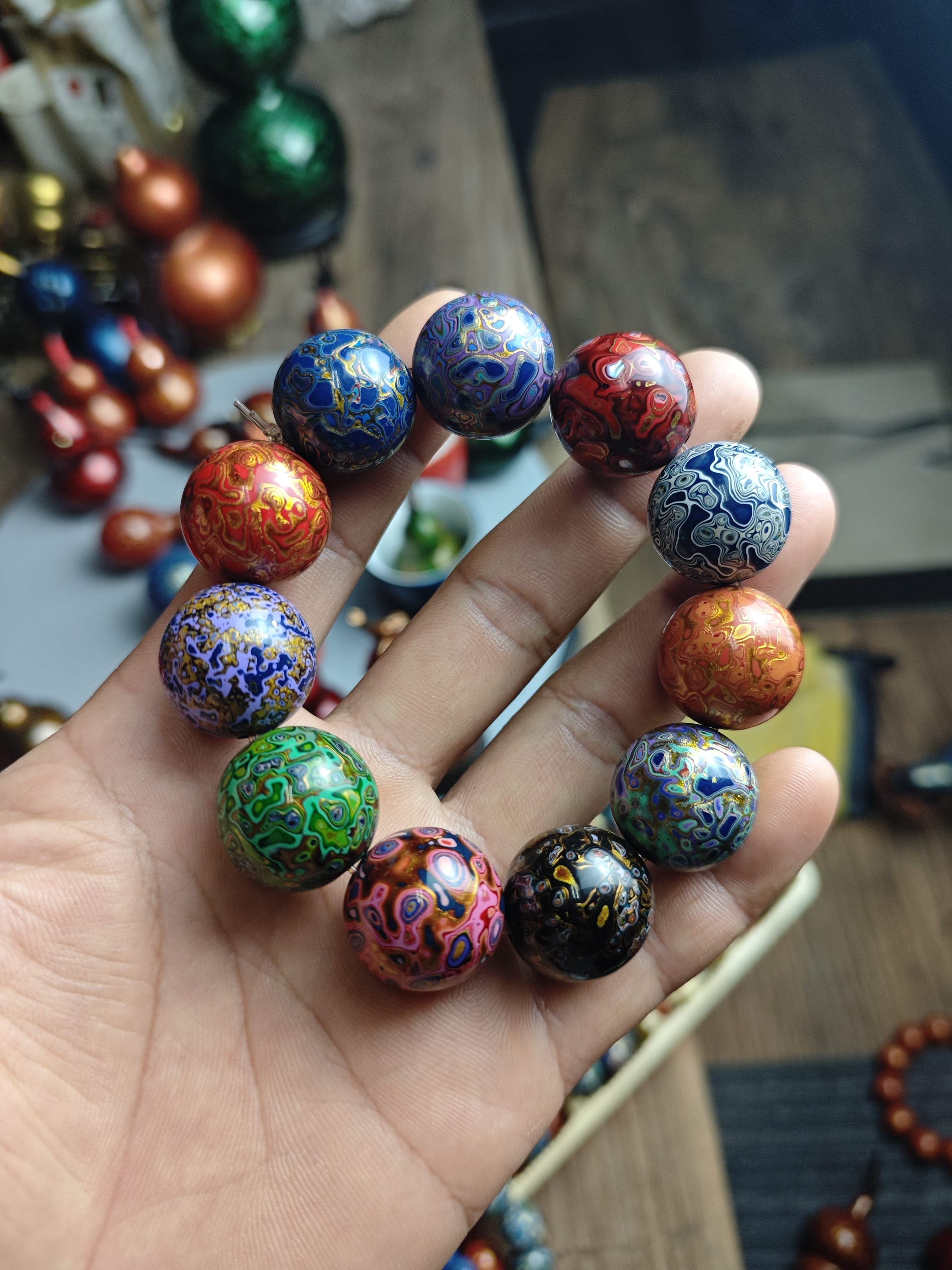 大漆工艺手串，单颗可卖，标价即单颗的价格