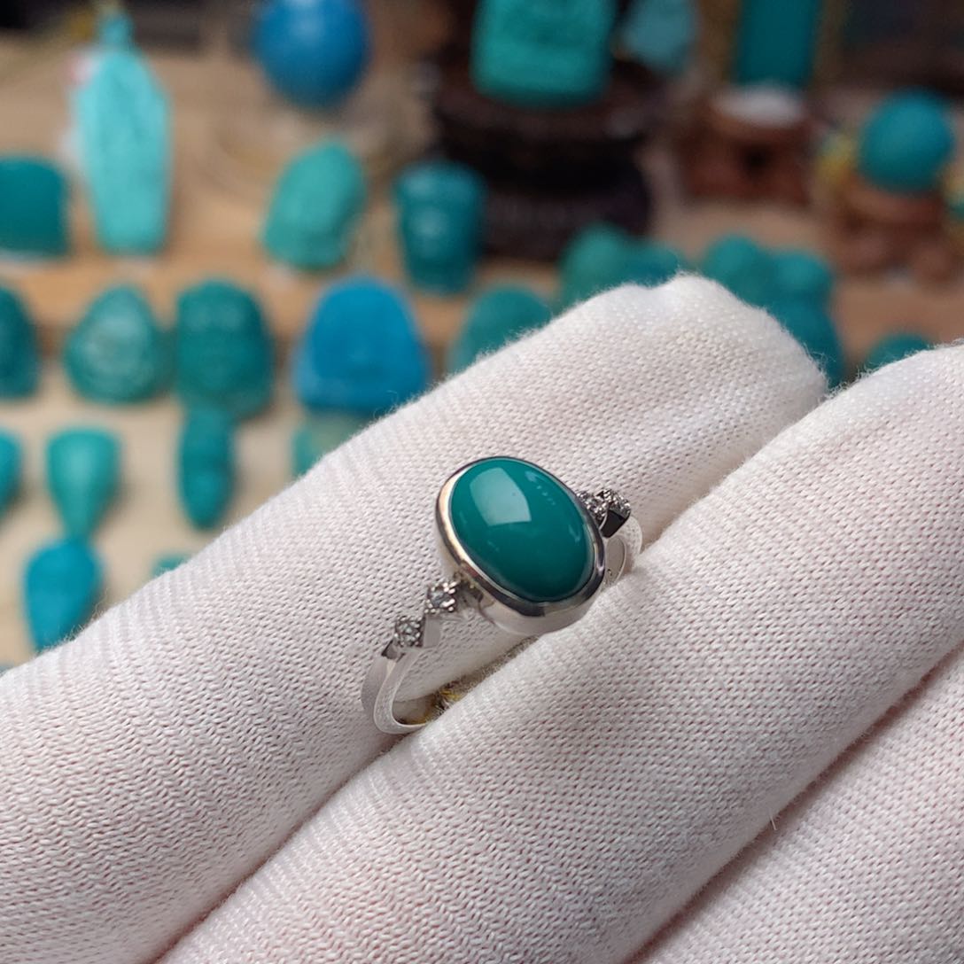 绿松石戒指银S925镶嵌