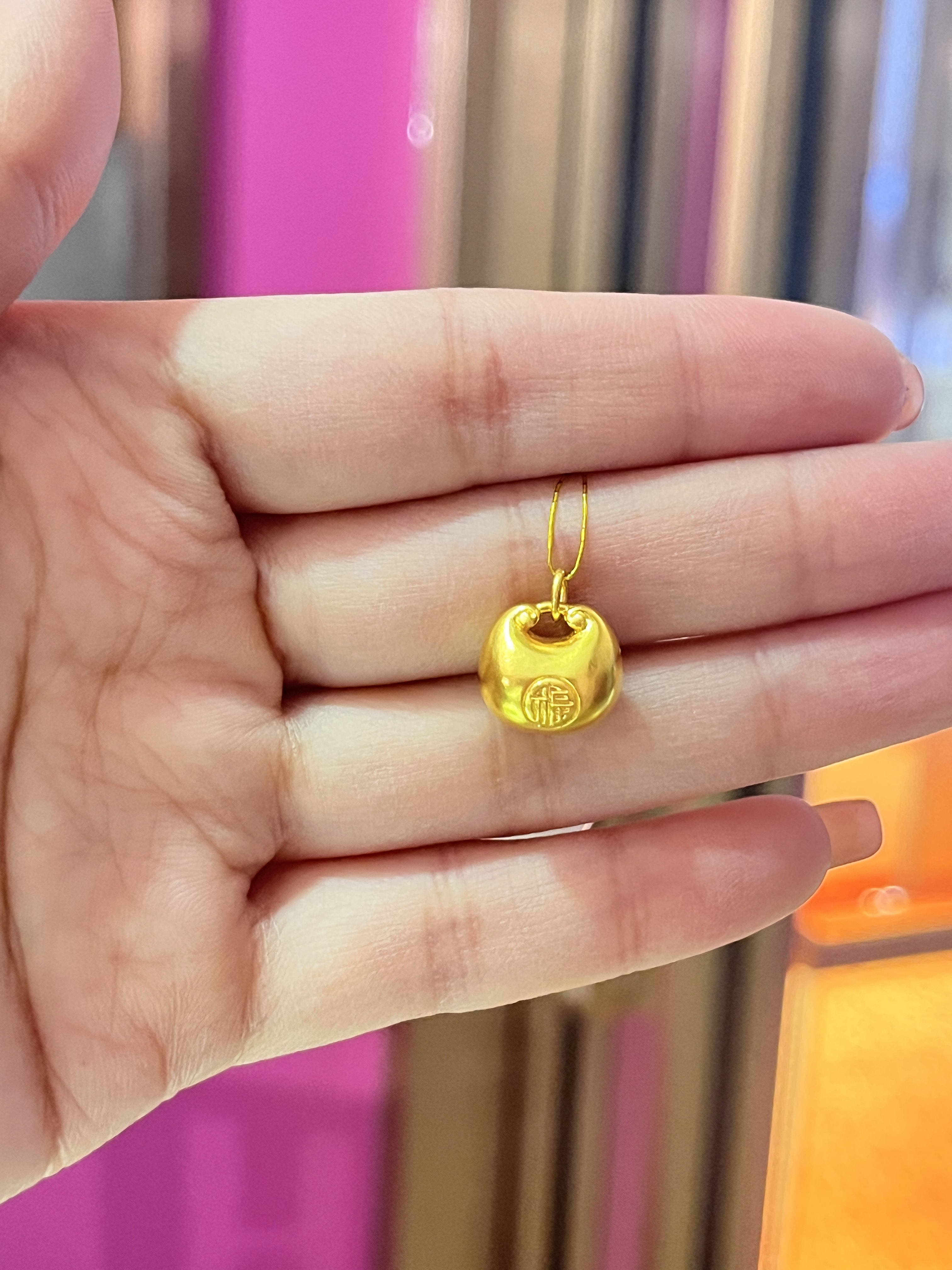 足金小胖福吊坠时尚编绳