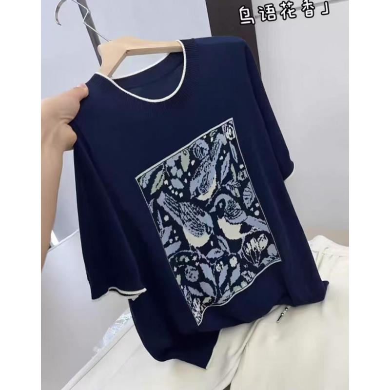 【赠运费补贴】韩版宽松慵懒风803显瘦时尚休闲鸟语花香