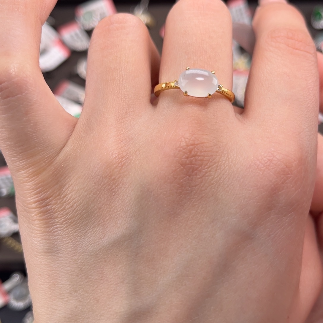 翡翠戒指银S925镶嵌999999