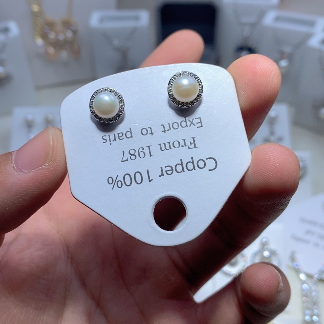 耳饰淡水珍珠银S925镶嵌