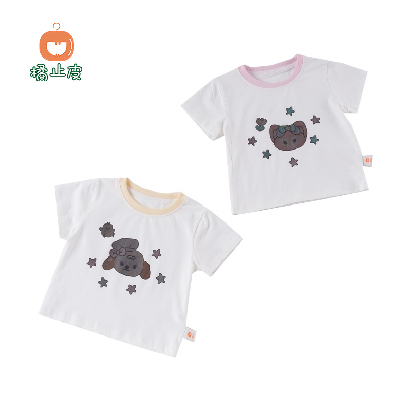 橘止皮【温感变色】女童短袖夏季新款洋气儿童T恤XY259203