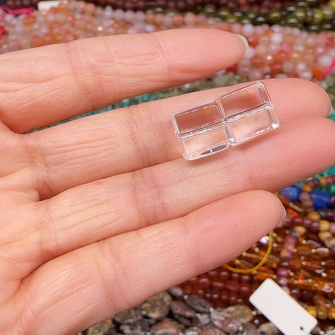 玛瑙/玉髓合金珠宝半成品白水晶方糖2颗