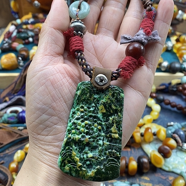 翡翠未镶嵌项链项链