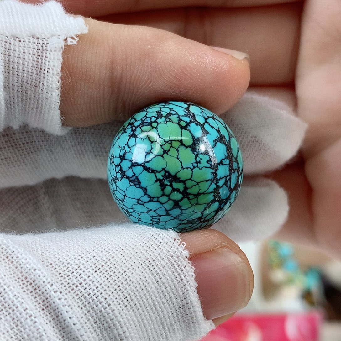 绿松石珠宝奇石未镶嵌22mm