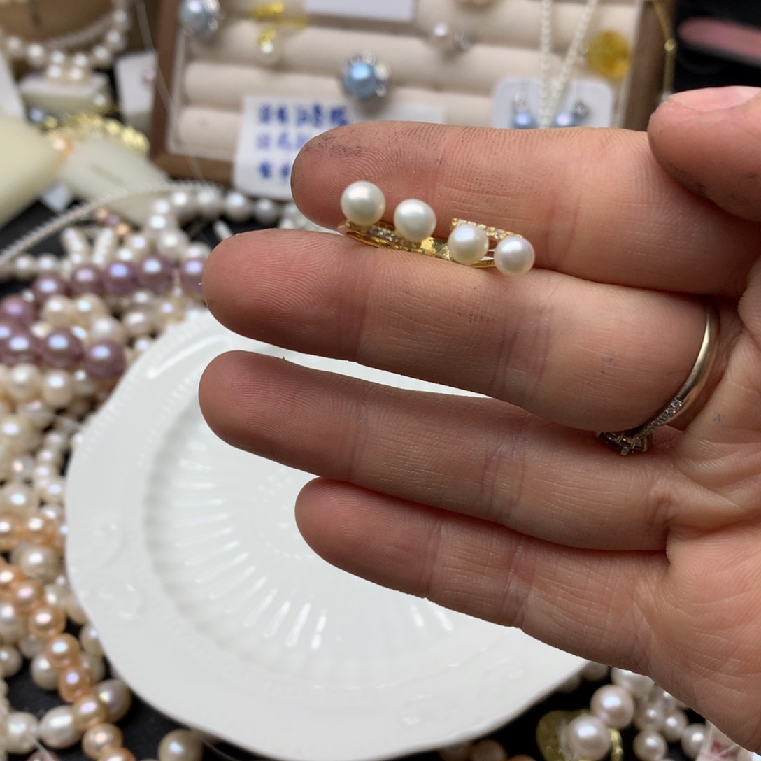 淡水珍珠4-5未镶嵌jz7 戒指