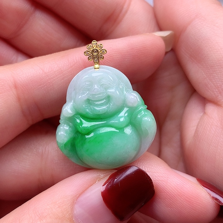 翡翠颈饰18K金镶嵌翡翠