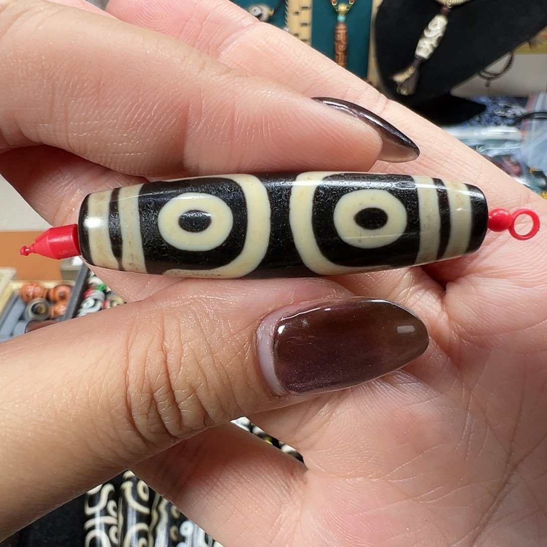 玛瑙/玉髓未镶嵌珠宝半成品聚缘古法➕➕黑金牙黄宝盖三眼