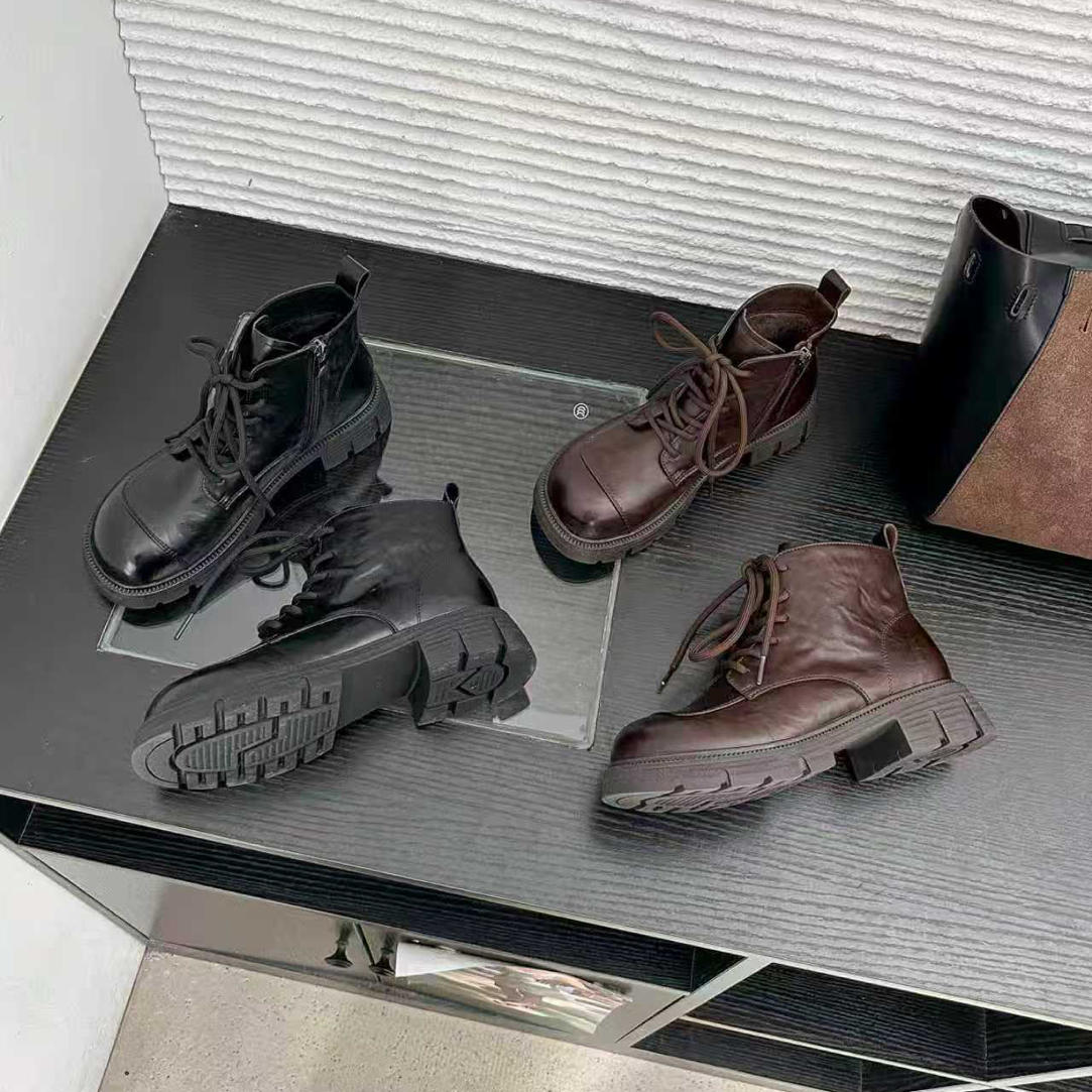 105步、新款复古女士马丁靴英伦风2025欧货时尚秋冬款、105-07