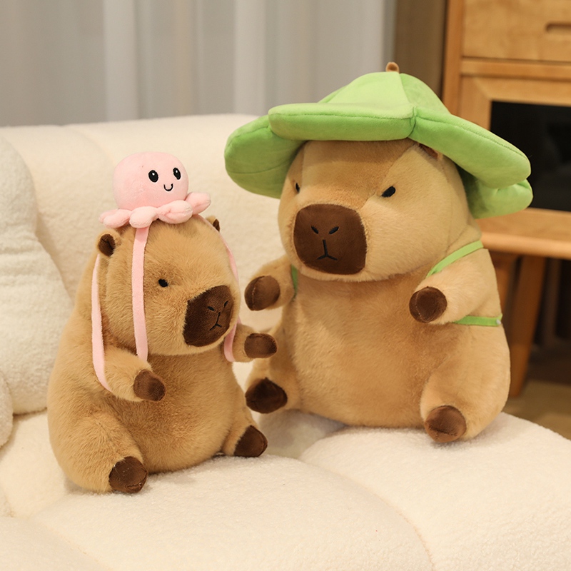 卡皮巴拉公仔超大号毛绒玩具水豚玩偶吧啦背包的娃娃生日礼物男女