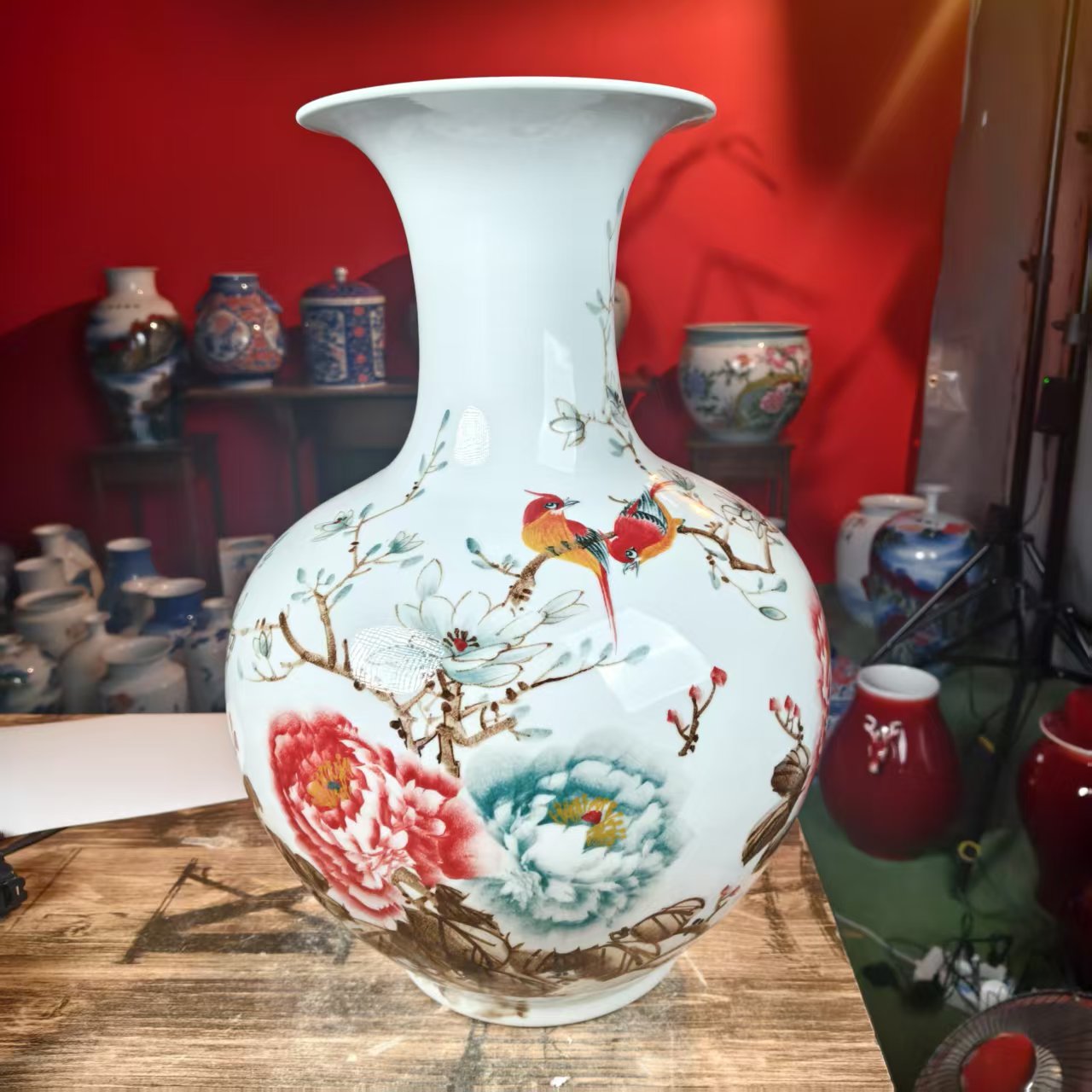 289 景德镇陶瓷花瓶手工手绘陶瓷赏瓶