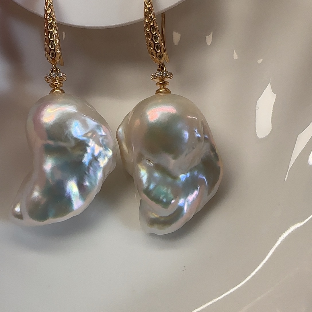 淡水珍珠耳饰银S925镶嵌陌**安定制款不退换