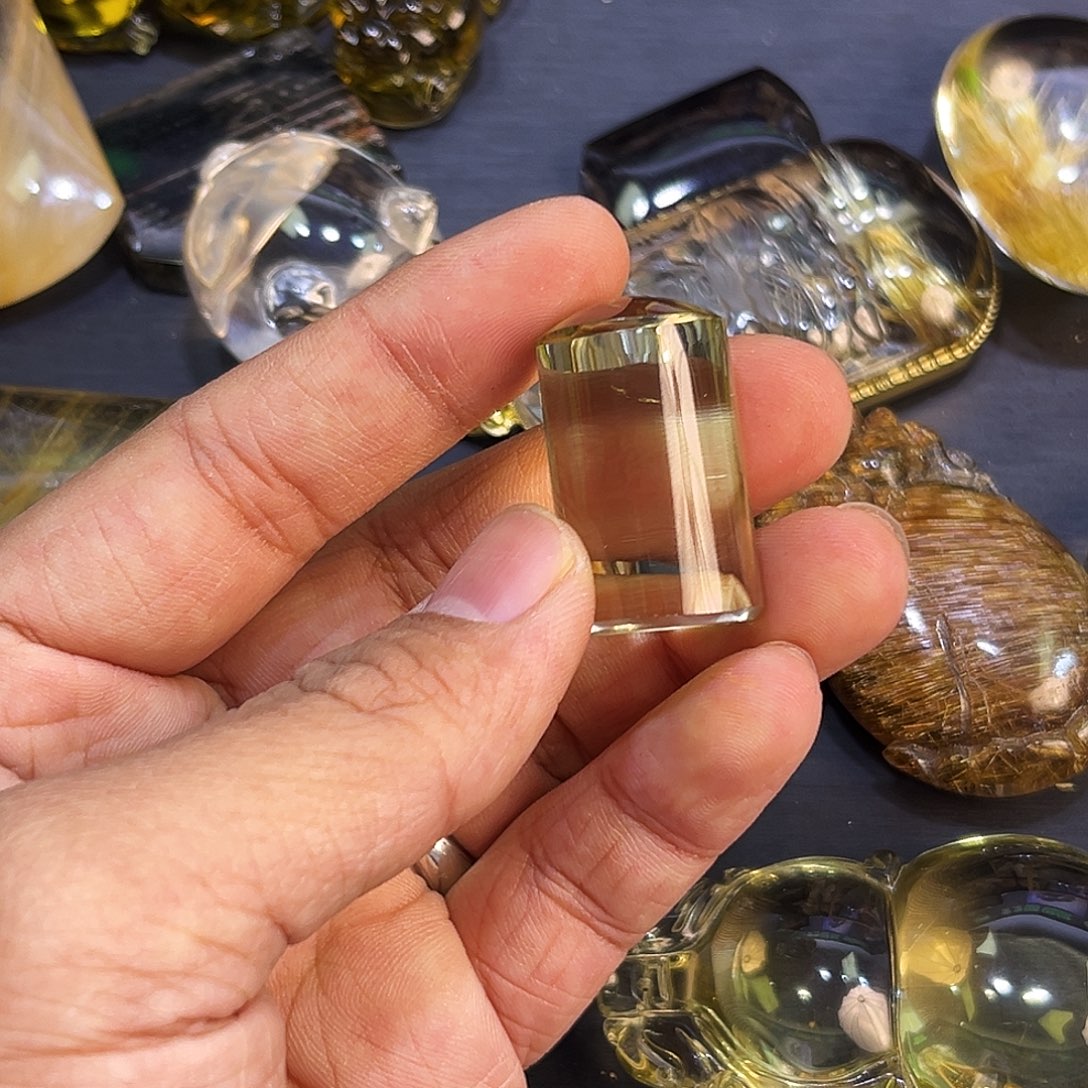 天***启水晶颈饰未镶嵌黄水晶印章