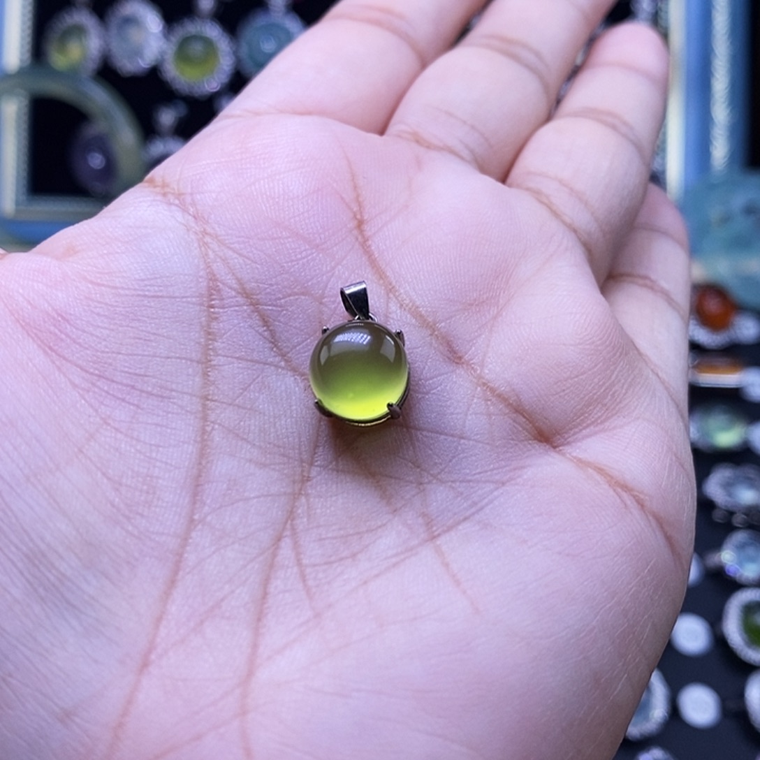 岫玉银S925镶嵌颈饰