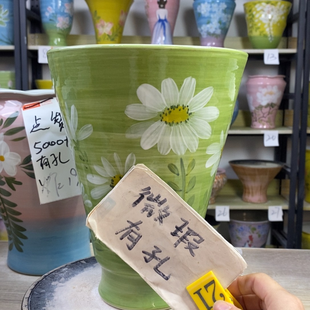 景德镇手工手绘陶瓷花盆