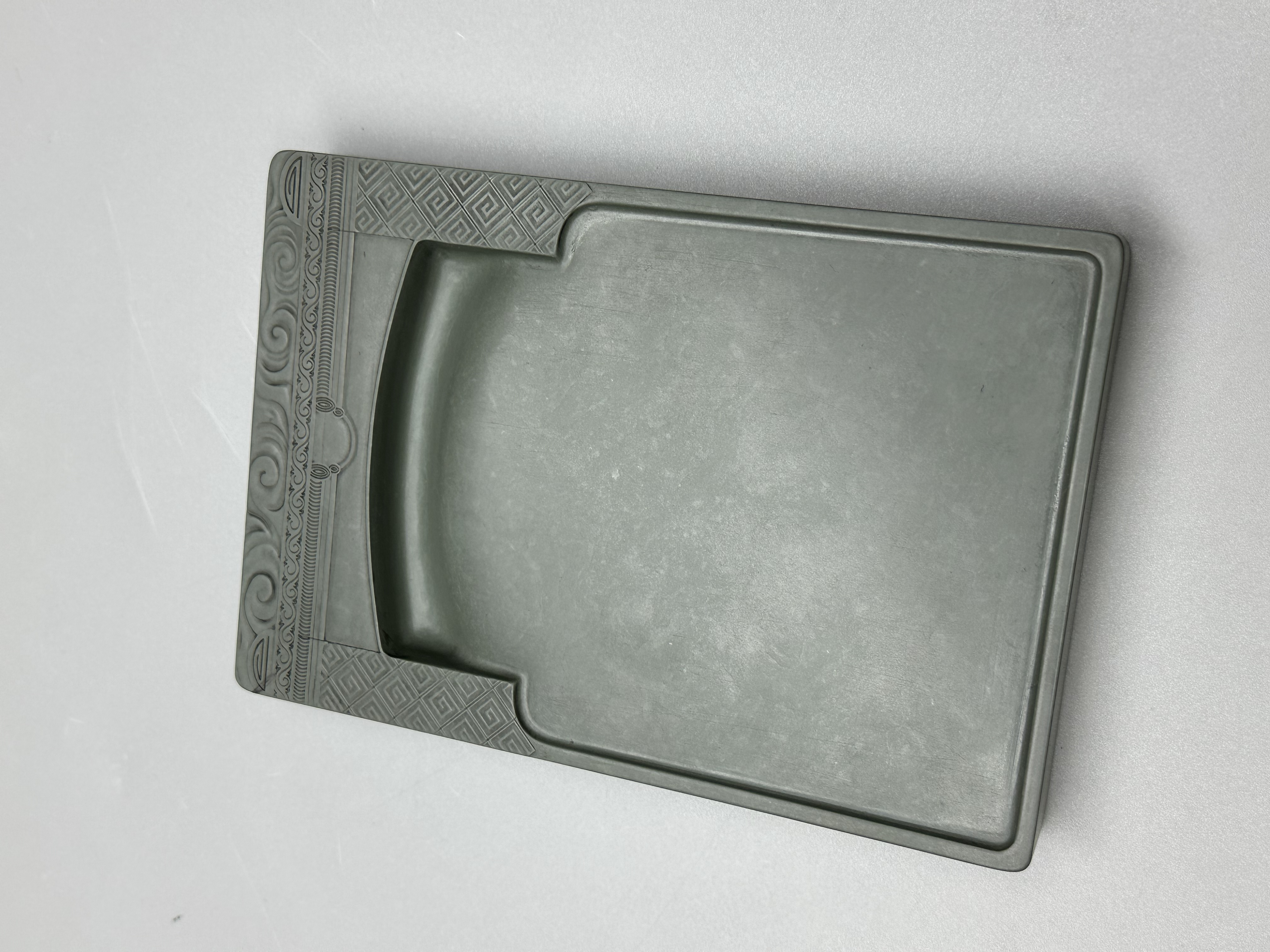 大漏 蓝佛石书卷砚台，大尺寸19*13*2.5cm