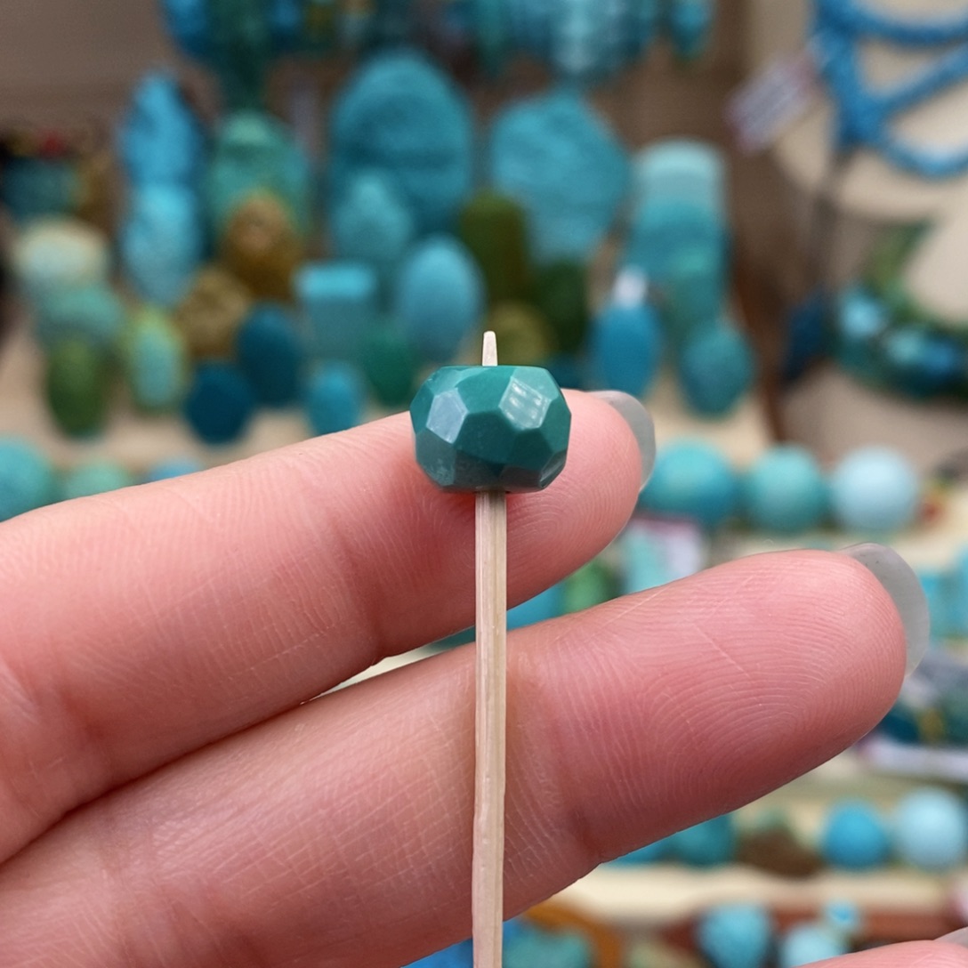 绿松石珠宝奇石未镶嵌9mm