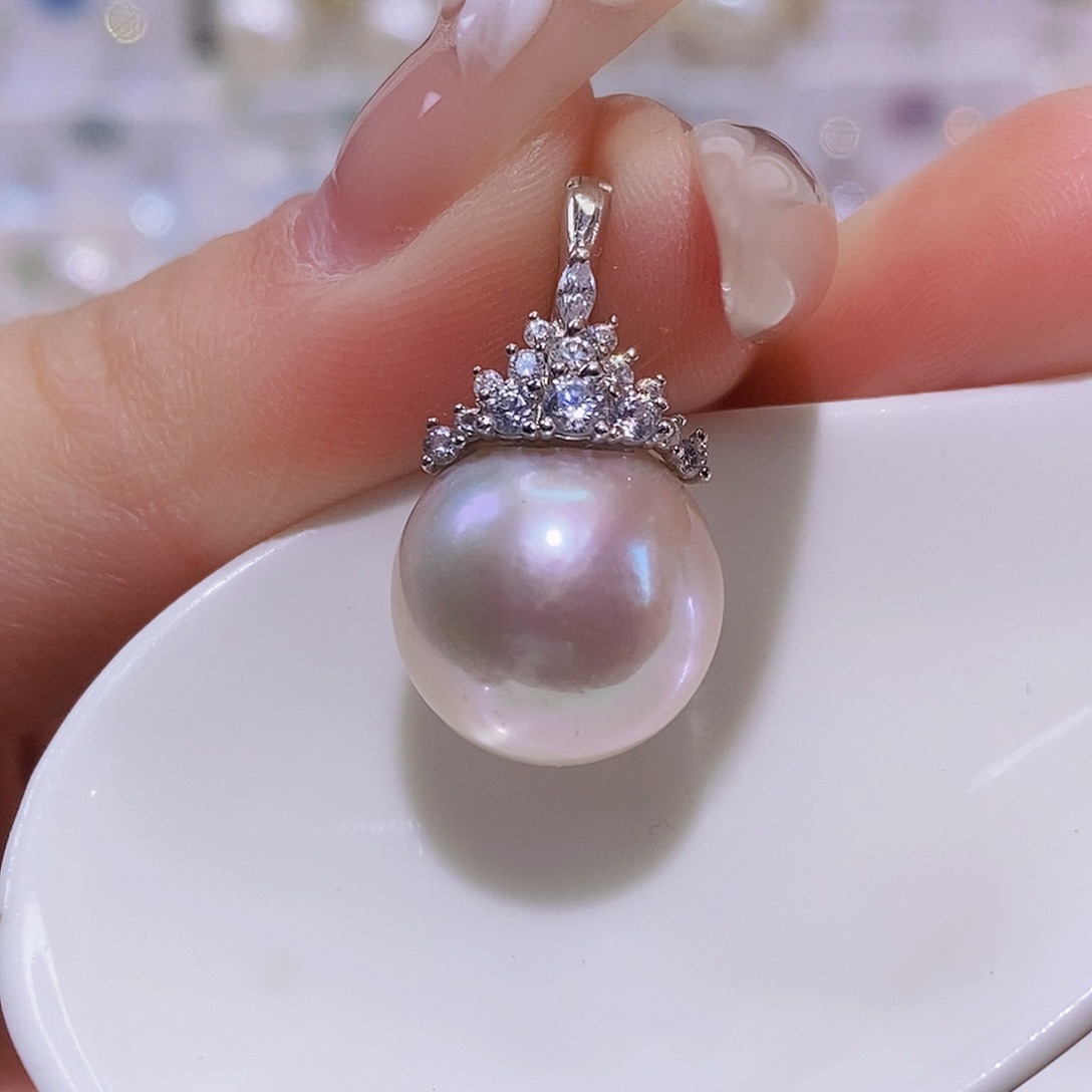 淡水珍珠颈饰银S925镶嵌意*