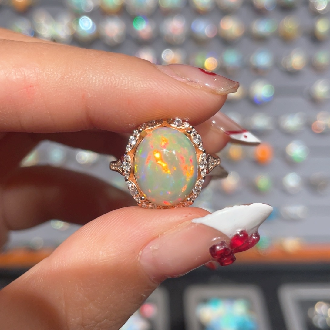 欧泊欧泊戒指银S925镶嵌