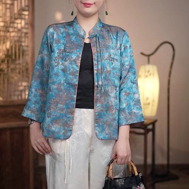 丝年.蝶意｜国潮新中式复古宽松中国风双面穿上衣外套-4748