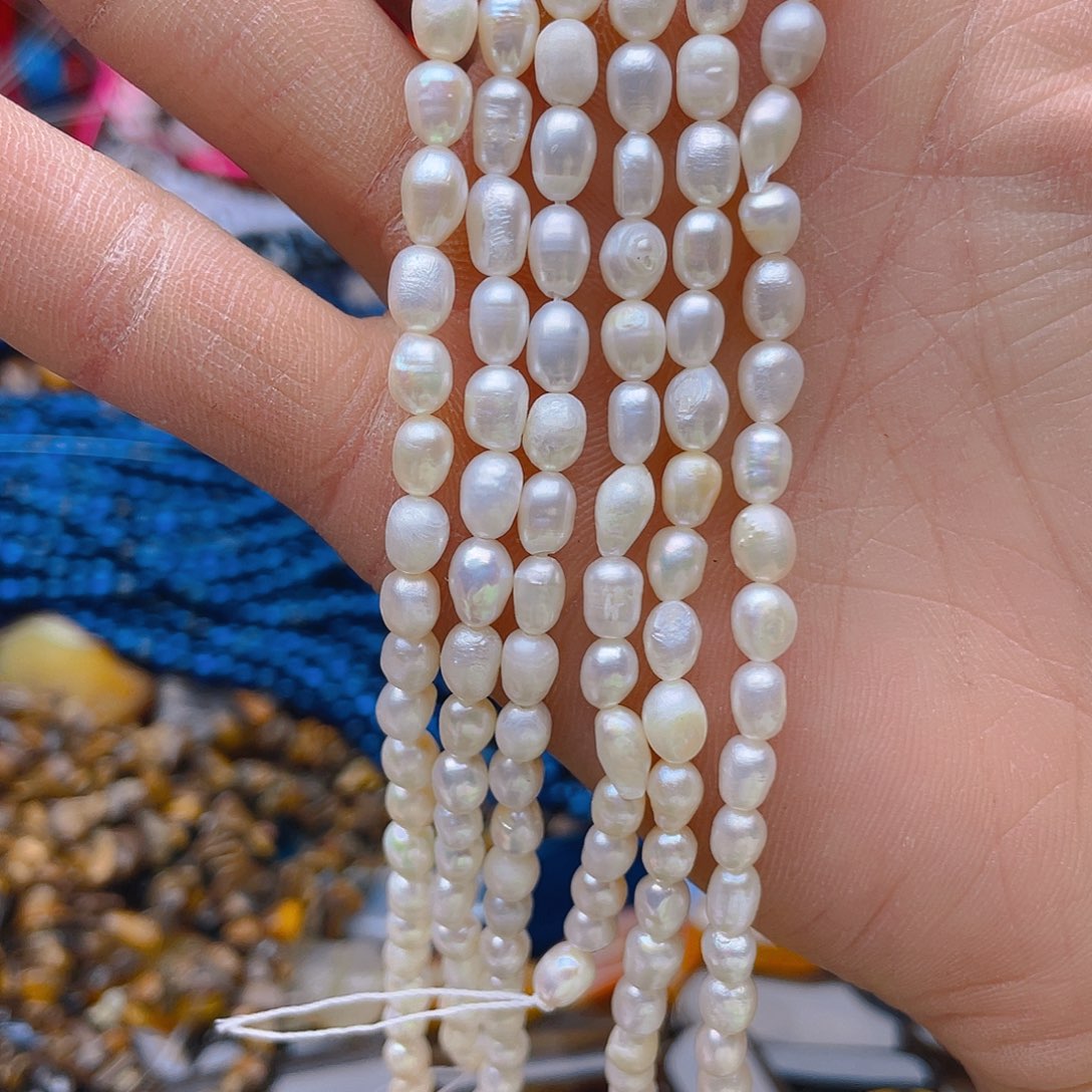 玛瑙/玉髓珠宝半成品未镶嵌珍珠1条米形卡5