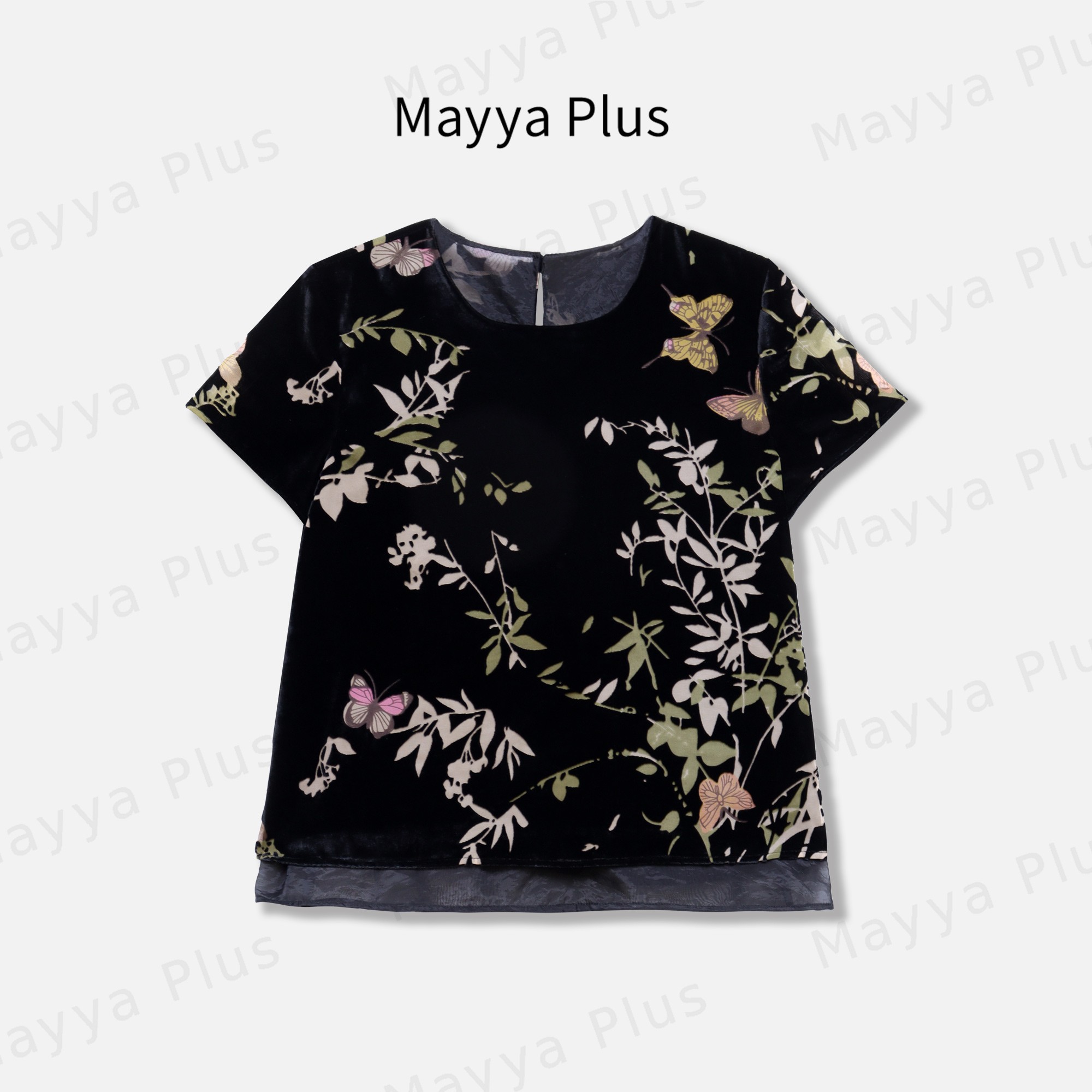 【花间蝶】Mayya Plus麦芽定制轻奢气质显瘦欧若风梭织上衣32528560