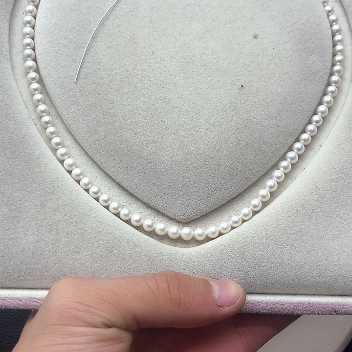 天然珍珠项链银S925镶嵌淡水珍珠12
