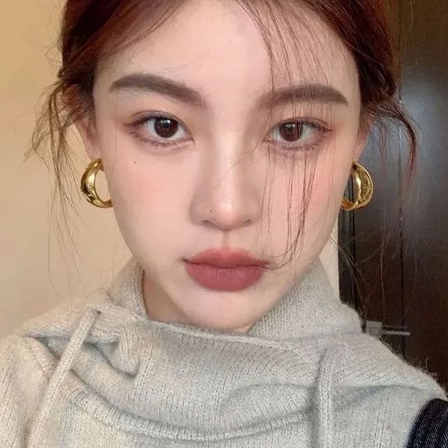 韩国感圆圈耳环金属质感925银针耳坠欧美风耳针耳圈潮耳针潮洋派