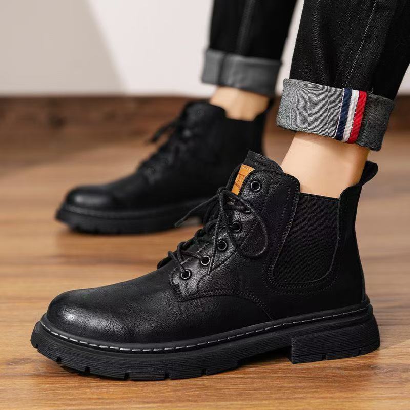 GL秋冬季复古潮流高帮休闲工装增高马丁靴