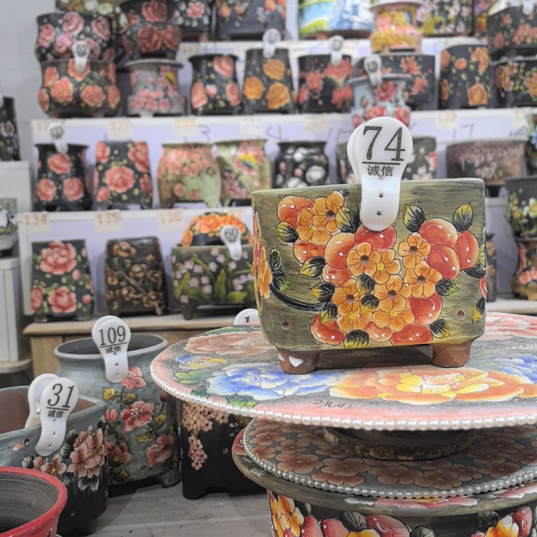 红泥花盆景德镇花盆