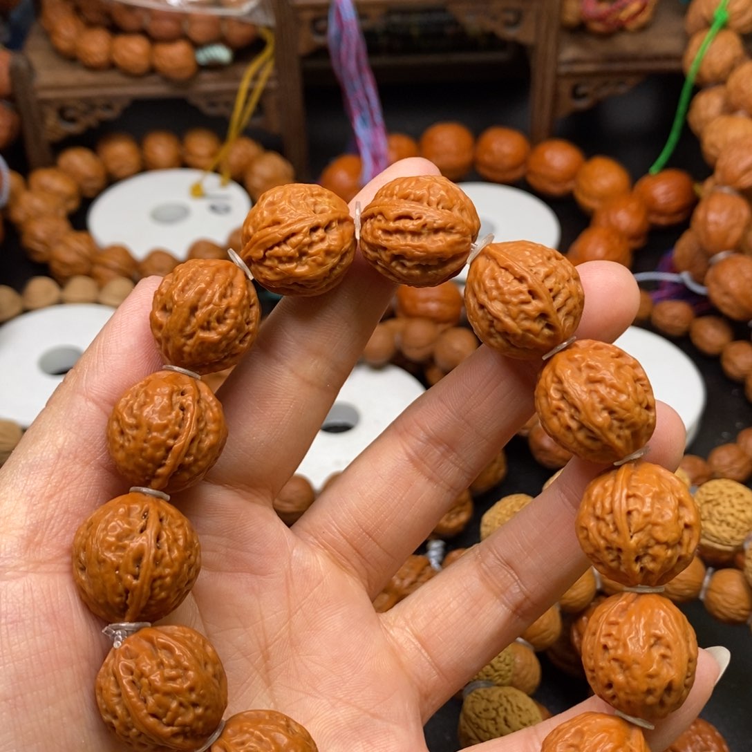桃核手串青****长小麒麟八棱