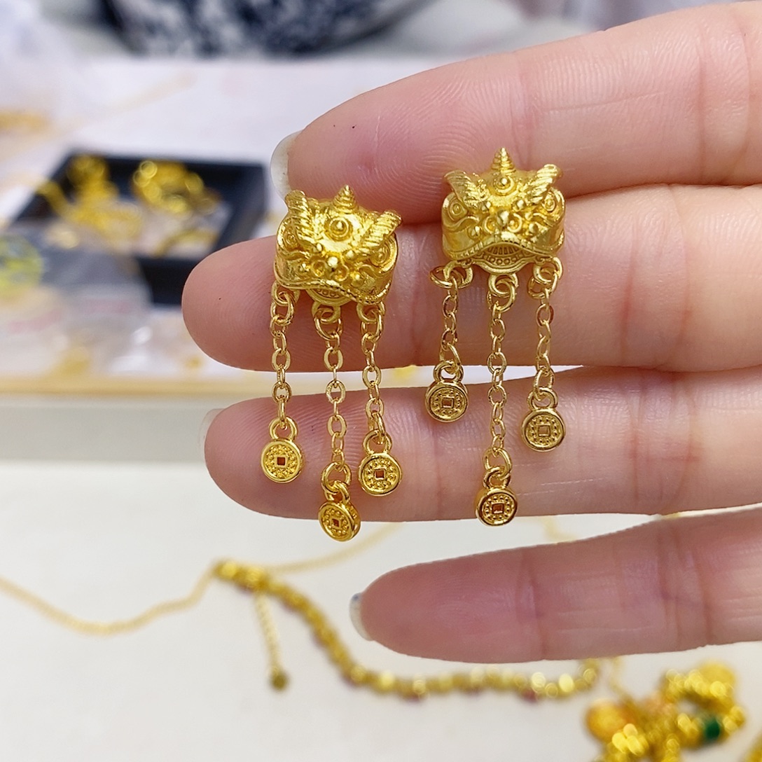 铁合金吞金兽耳坠