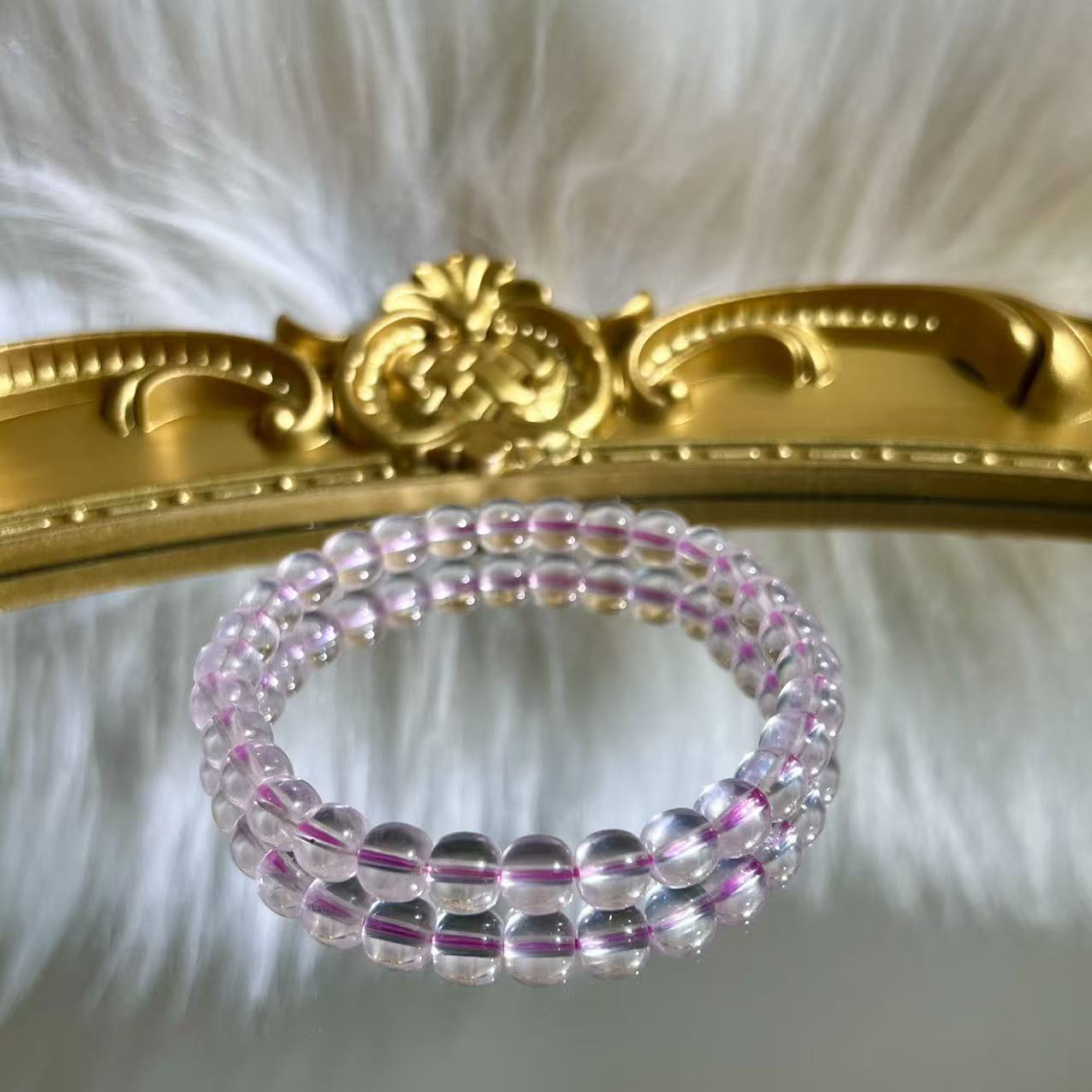 天然莫桑比克粉老型珠单圈手串-A186多样性发其一