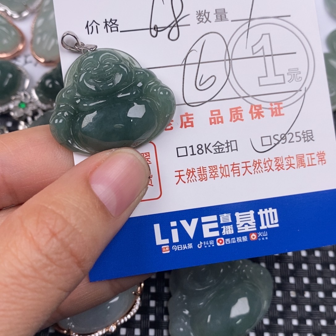 用***7翡翠银S925镶嵌颈饰