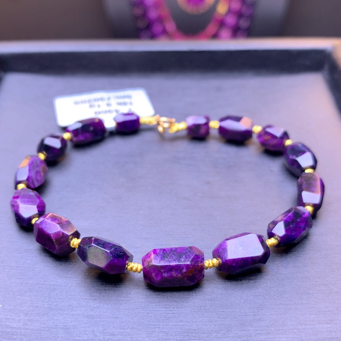 苏纪石（舒俱来）手串18K金镶嵌