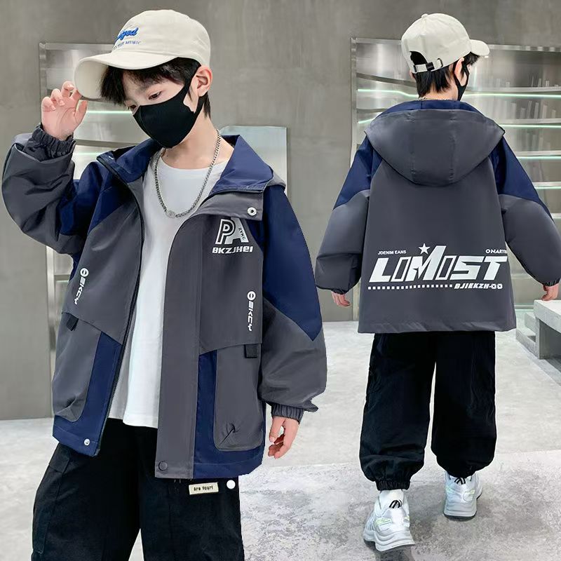 【三防面料】中大童男孩外套新款春秋休闲秋季冲锋衣男孩春装夹克