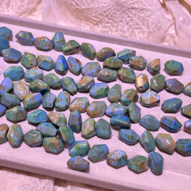 【随形石】仿阿拉善幻彩妖花精品琉璃手工异形配件diy配饰散珠材料