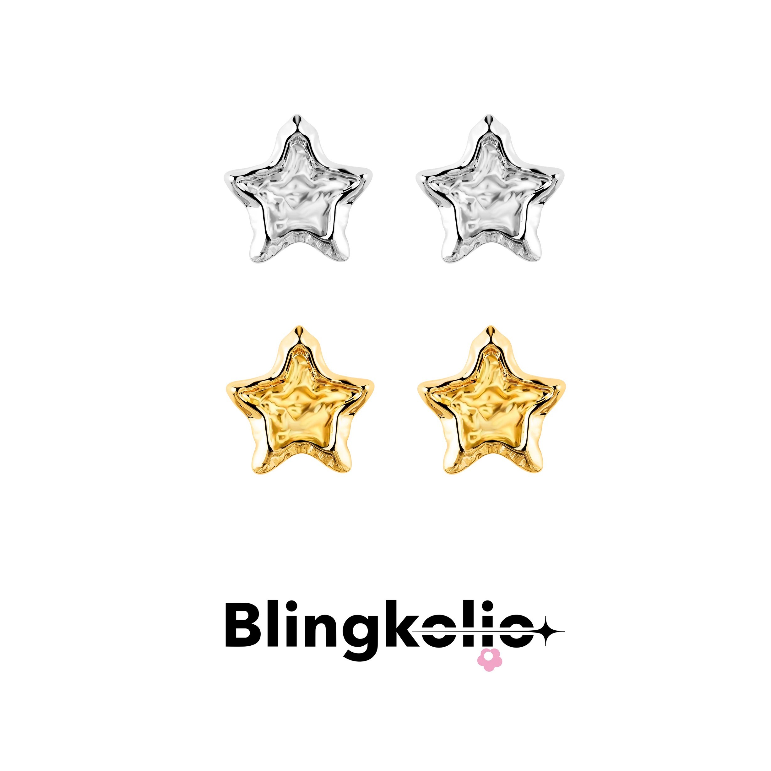 blingkolio 铜合金耳饰 金色海洋童话主题原创设计星星耳钉