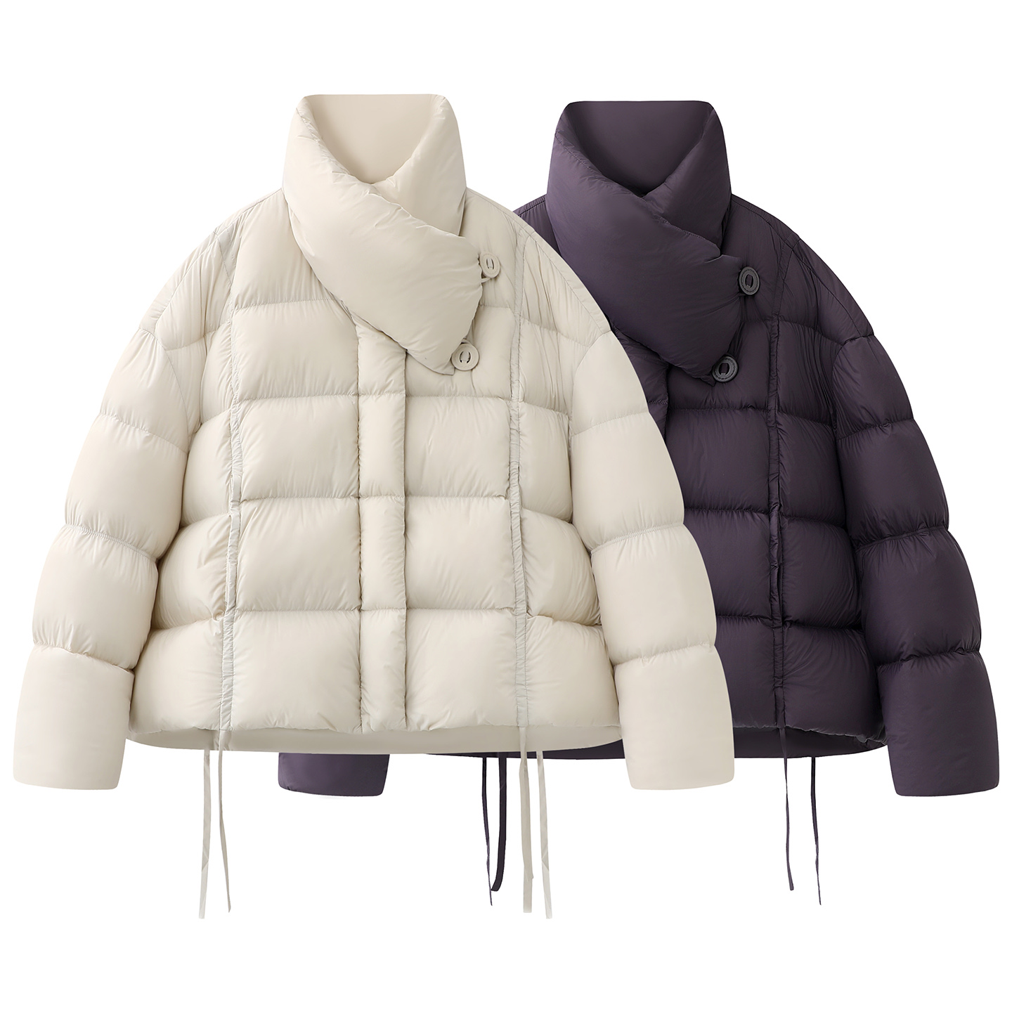 艾*家羽绒服商场同款2025冬装新款短款泡芙羽绒服外套上衣女5905